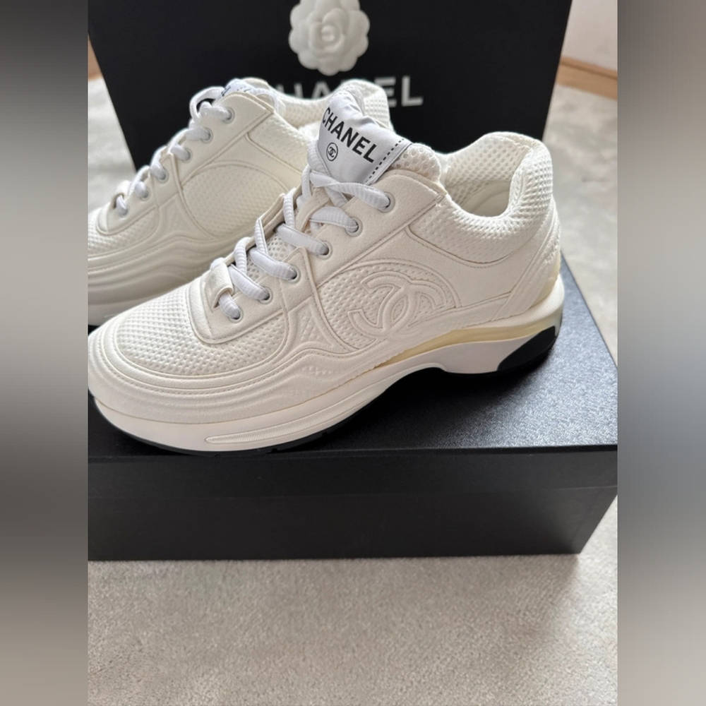 Chanel All White CC Sneakers